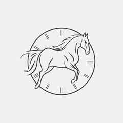 Horse with clock view and jump