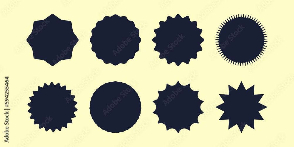Poster retro star shapes. set of star shapes and circles.