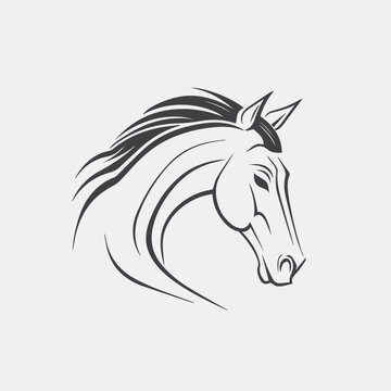 Horse minimal logo type design