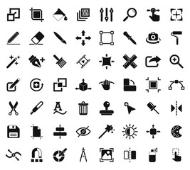 Editing tools icons set simple vector. Video create. Editor tool