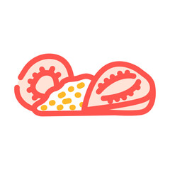 strawberry dried fruit color icon vector illustration