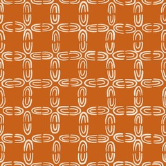 Squares of staggered lines on a orange background