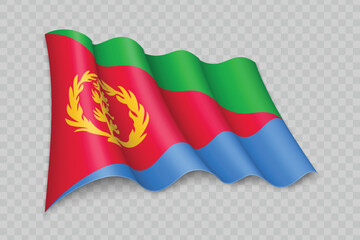 3D Realistic waving Flag of Eritrea