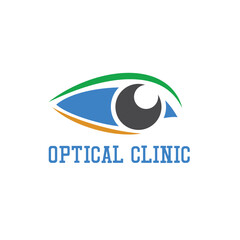 eye clinic / ophthalmic clinic / ophthalmology / optometrist logo with text space for your slogan / tagline, vector illustration