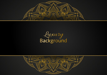 luxury ornamental mandala design background in gold color