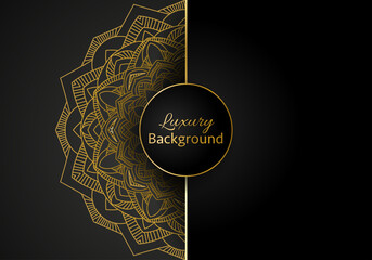 Luxury ornamental mandala design background in gold color vector. Vector islamic background