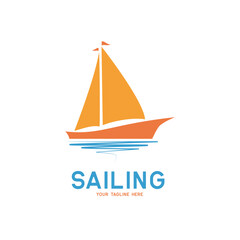 Sailing logo isolated on white background, vector illustration
