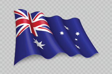 3D Realistic waving Flag of Australia