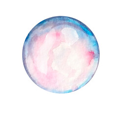 Watercolor colorful underwater bubbles hand drawn illustration