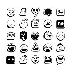Stickers - Black and White Isolated Icon - Vector illustration