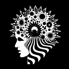 Psychedelic - High Quality Vector Logo - Vector illustration ideal for T-shirt graphic