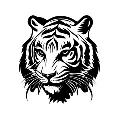 Tigers | Black and White Vector illustration
