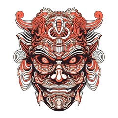 Demon face illustration design generative ai