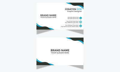 Minimal Professional Modern Corporate and Creative Business Card Design Template Double-sided -Horizontal Name Card Simple and Clean Visiting  Card Vector illustration Colorful Business Card
