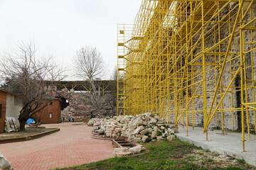 Restoration of a medieval palace. The Byzantine work in Istanbul is being restored again.