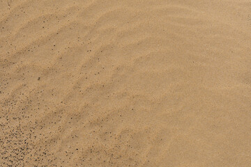 Closeup of sand pattern of a beach or desert
