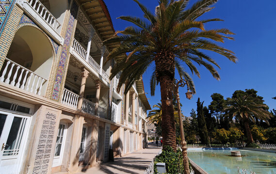 Iran, Eram Garden is a tourist attraction with its historical mansion and rich trees and plants.