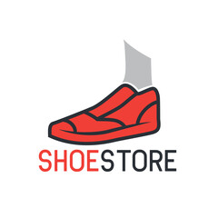 Shoes store logo for shoes store on white background. vector illustration