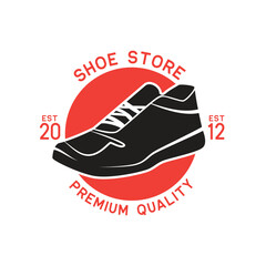Shoes store logo for shoes store on white background. vector illustration