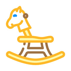 horse chair kid bedroom color icon vector illustration