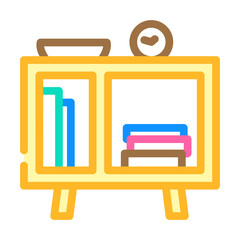 bedside table kid bedroom color icon vector illustration