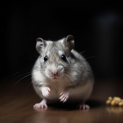 A close-up shot of a cute hamster