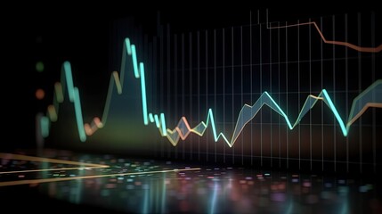 Obraz premium Technology Screen with Business Data and Diagrams. Generative AI 