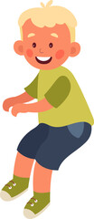 Fototapeta premium Smiling Sitting Boy