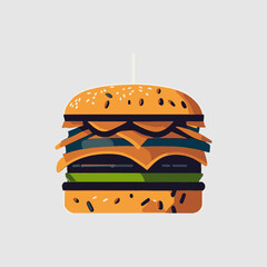 Hamburger, burger, cheeseburger, sandwich, fast food illustration vector