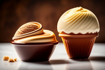 Sweet Treat Vanilla Ice Cream. Created with generative Ai technology.