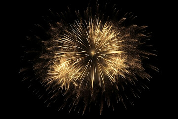 Obraz premium Golden Firework on Black Isolated Background with illustration light Glow