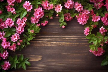 flowers copy leaf spring nature blossom green greeting floral beautiful space background. Generative AI.