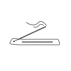 Incense sticks icon, vector editable stroke