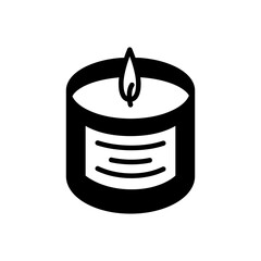 Candle icon silhouette black color