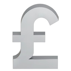 British Pounds money symbols icon isolated on white background. Pound currency for your website design, logo, app, UI. 3d png illustration.