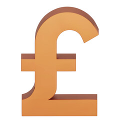 Obraz premium British Pounds money symbols icon isolated on white background. Pound currency for your website design, logo, app, UI. 3d png illustration.