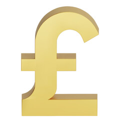 Obraz premium British Pounds money symbols icon isolated on white background. Pound currency for your website design, logo, app, UI. 3d png illustration.