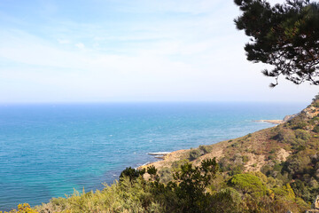 Rmilat Park View to the Strait of Gibraltar in Tanger, Morocco