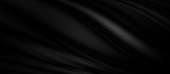 Abstract black fabric background with copy space illustration
