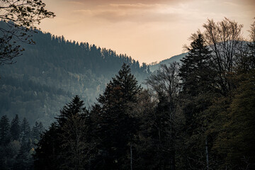 sunrise in the beautiful mountains