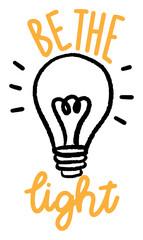 Be the light doodle light bulb abstract creative concept 