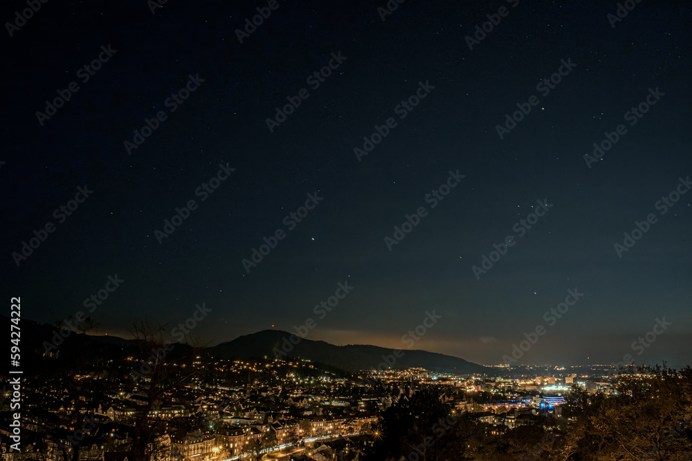 Wall mural night sky with stars and clouds