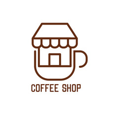Coffee shop logos isolated on white background, vector illustration
