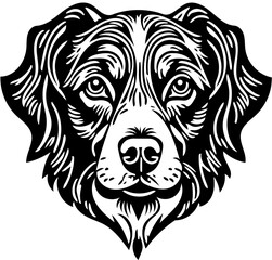 Black and white dog head tribal tattoo, tribal logo, vector illustration, 