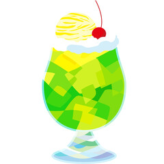 飲み物　クリームソーダイラスト