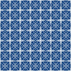 Thai pattern fabric painting on blue background