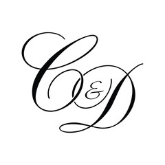 CD Calligraphy Monogram initial letters logo