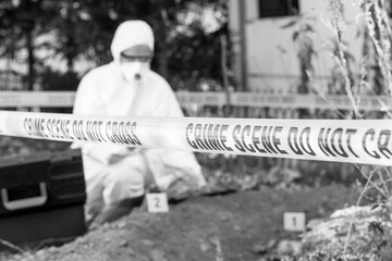 Forensic science specialist at crime scene investigation