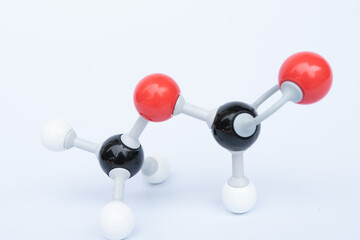 methyl methanoate molecular structure isolated on white background. Chemical formula is HCOOCH3,...