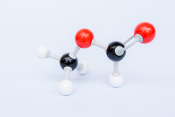 methyl methanoate molecular structure isolated on white background. Chemical formula is HCOOCH3,...